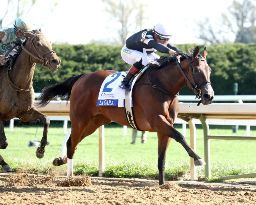 La Cara, con el mismo cruce de Shared Sense, se encamina hacia el Kentucky Oaks (G1)